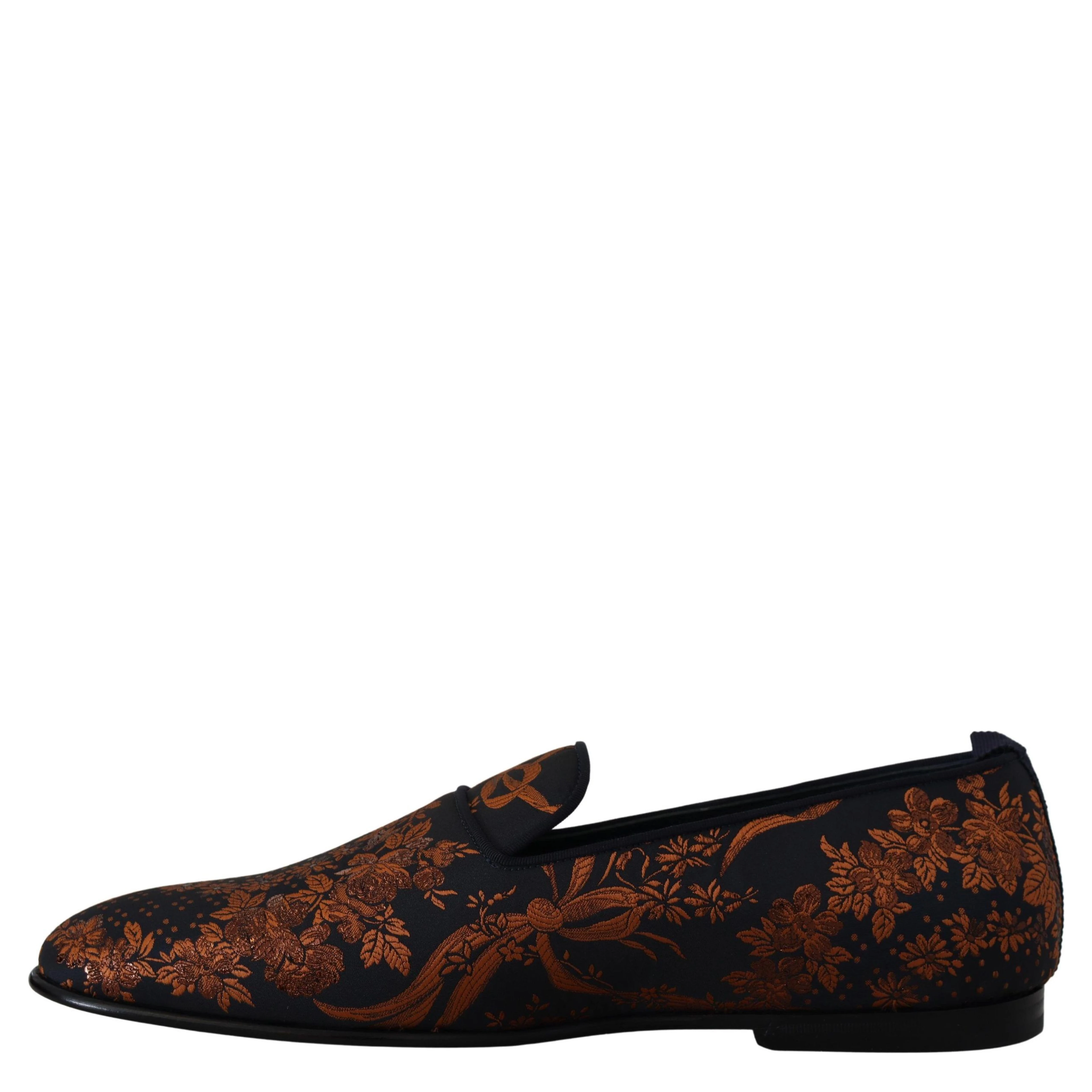 Blue Rust Floral Slippers Loafers Shoes