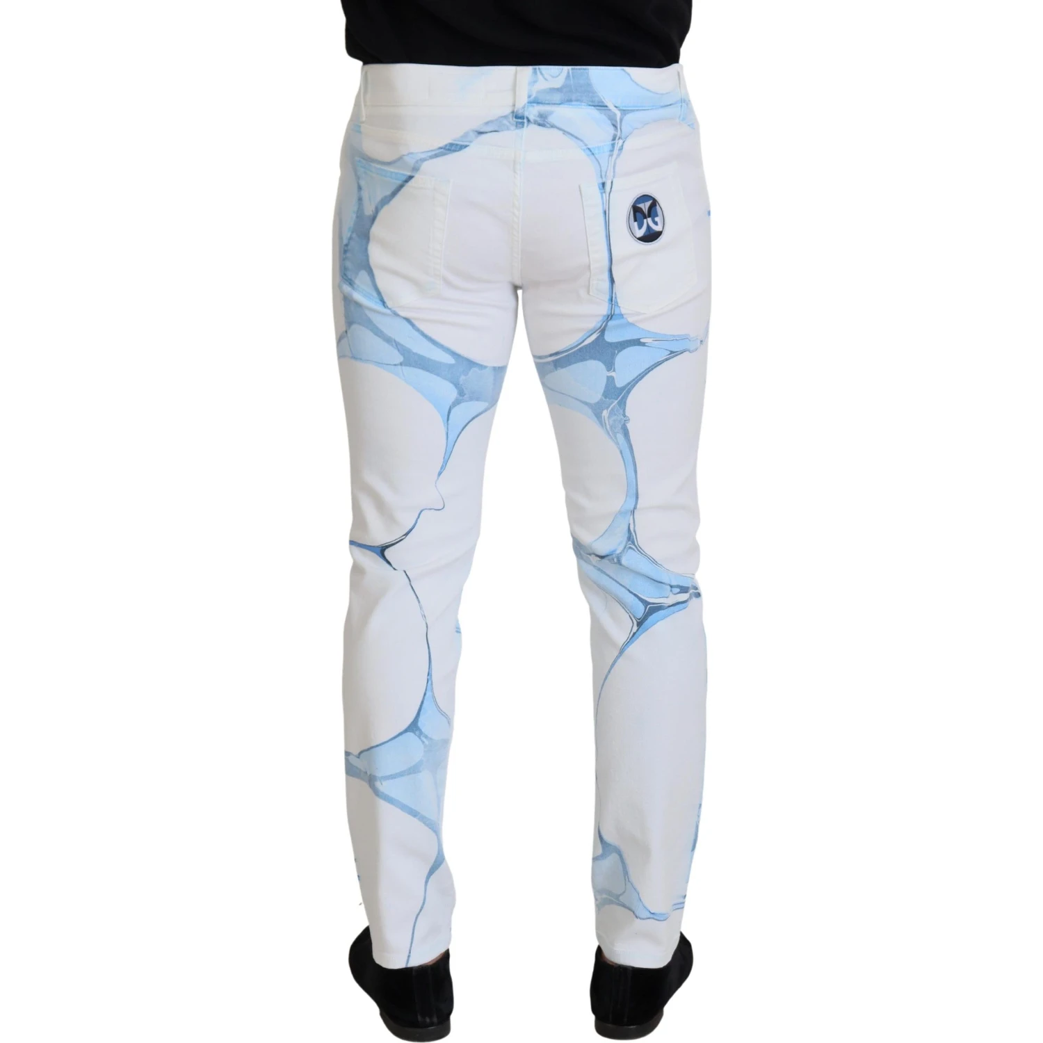 White Blue Denim Cotton Jeans Stretch Skinny Fit Pant