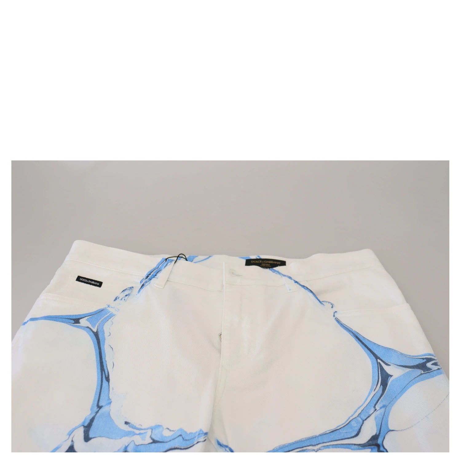 White Blue Denim Cotton Jeans Stretch Skinny Fit Pant