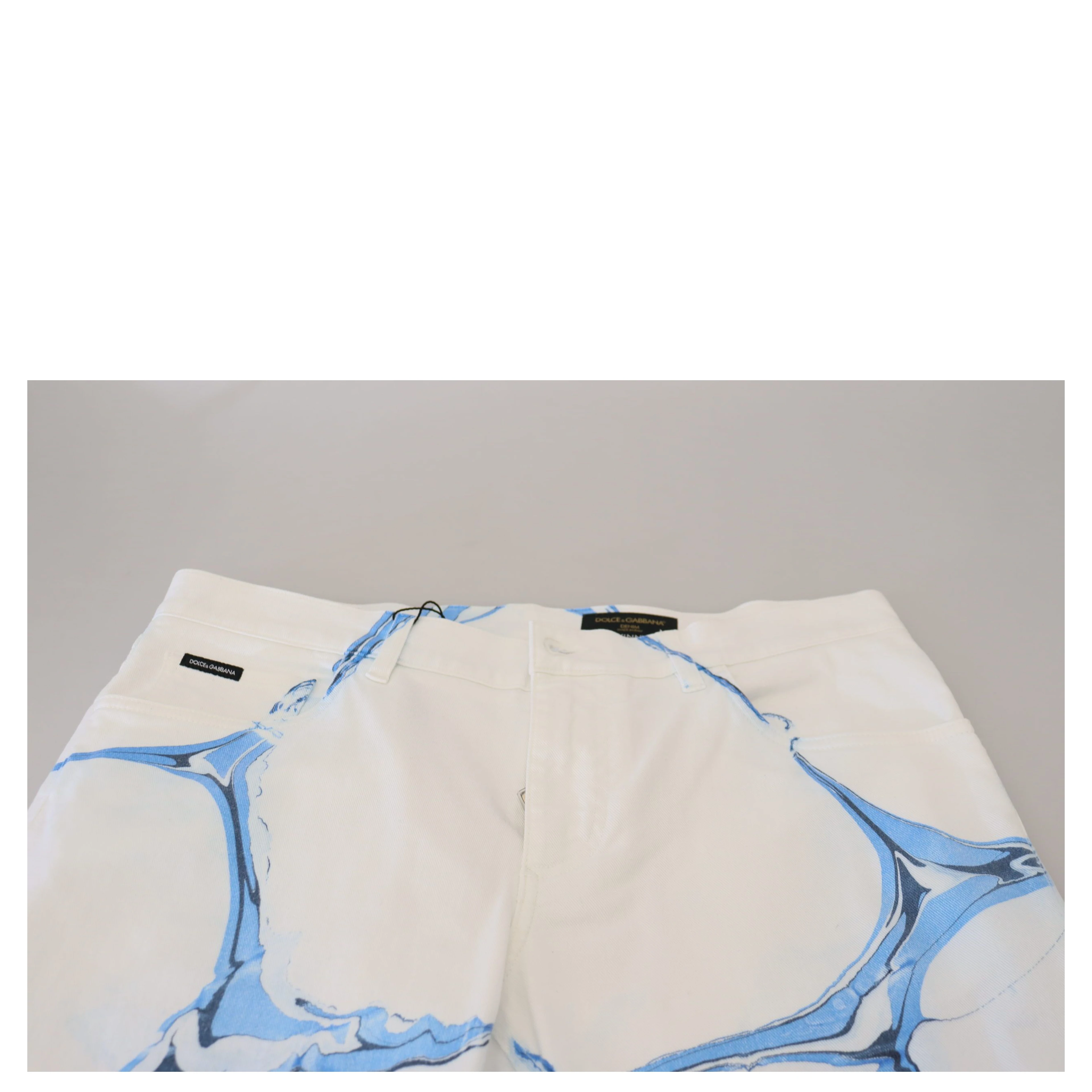 White Blue Denim Cotton Jeans Stretch Skinny Fit Pant