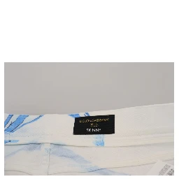 White Blue Denim Cotton Jeans Stretch Skinny Fit Pant
