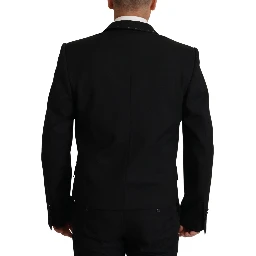 Black Double Breasted Coat Blazer Jacket