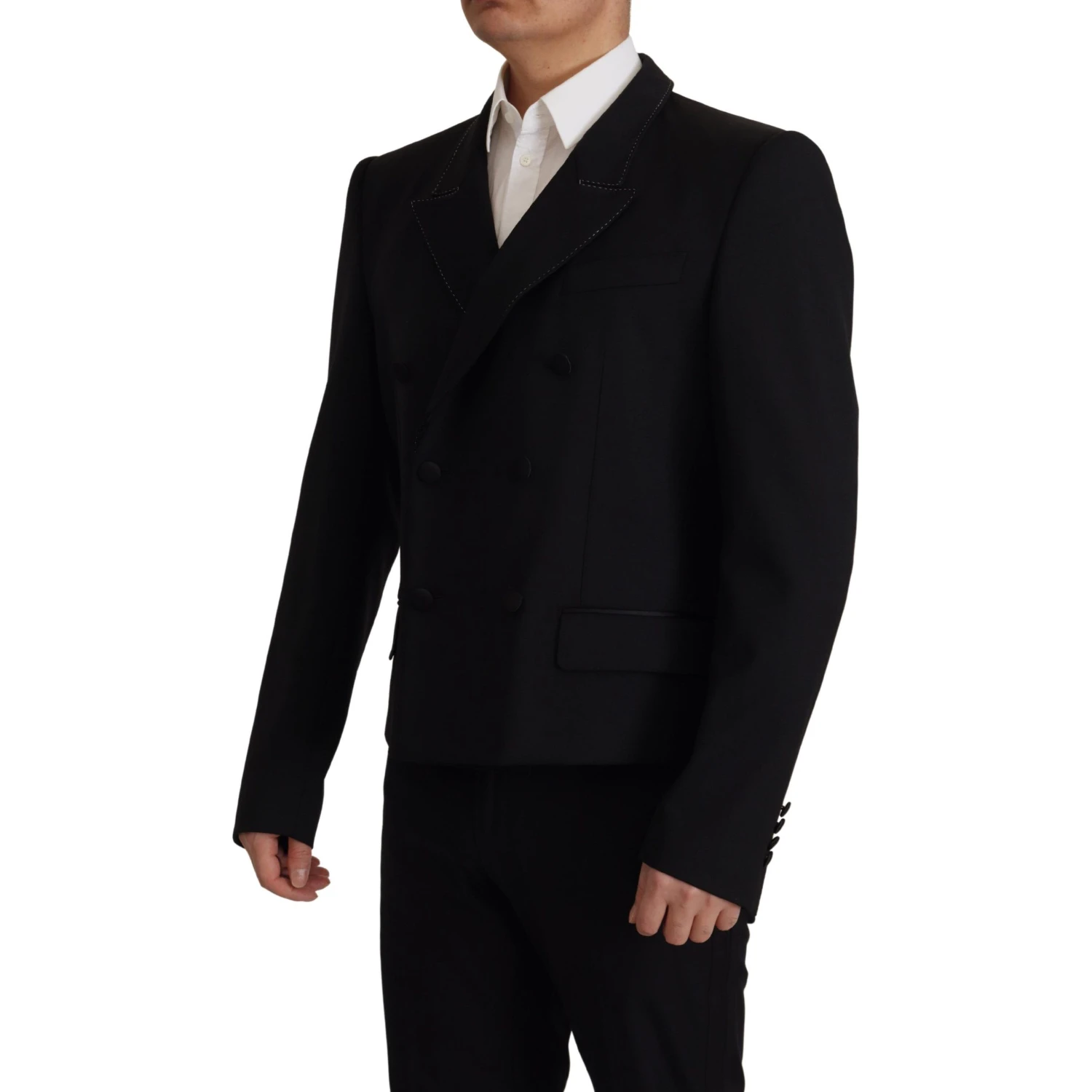 Black Double Breasted Coat Blazer Jacket