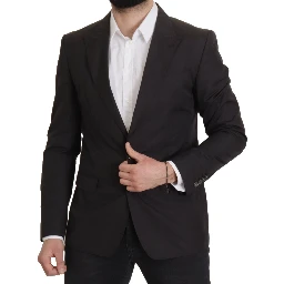 Black Single Breasted TAORMINA Breasted Blazer