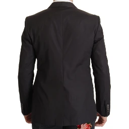 Black Single Breasted TAORMINA Breasted Blazer