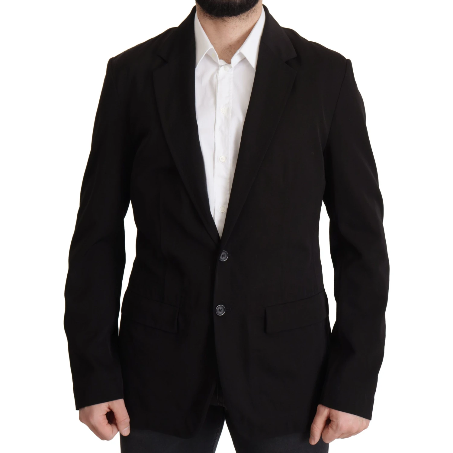 Black Wool Single Breasted Coat Blazer