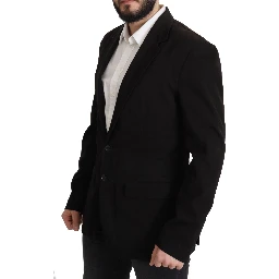 Black Wool Single Breasted Coat Blazer