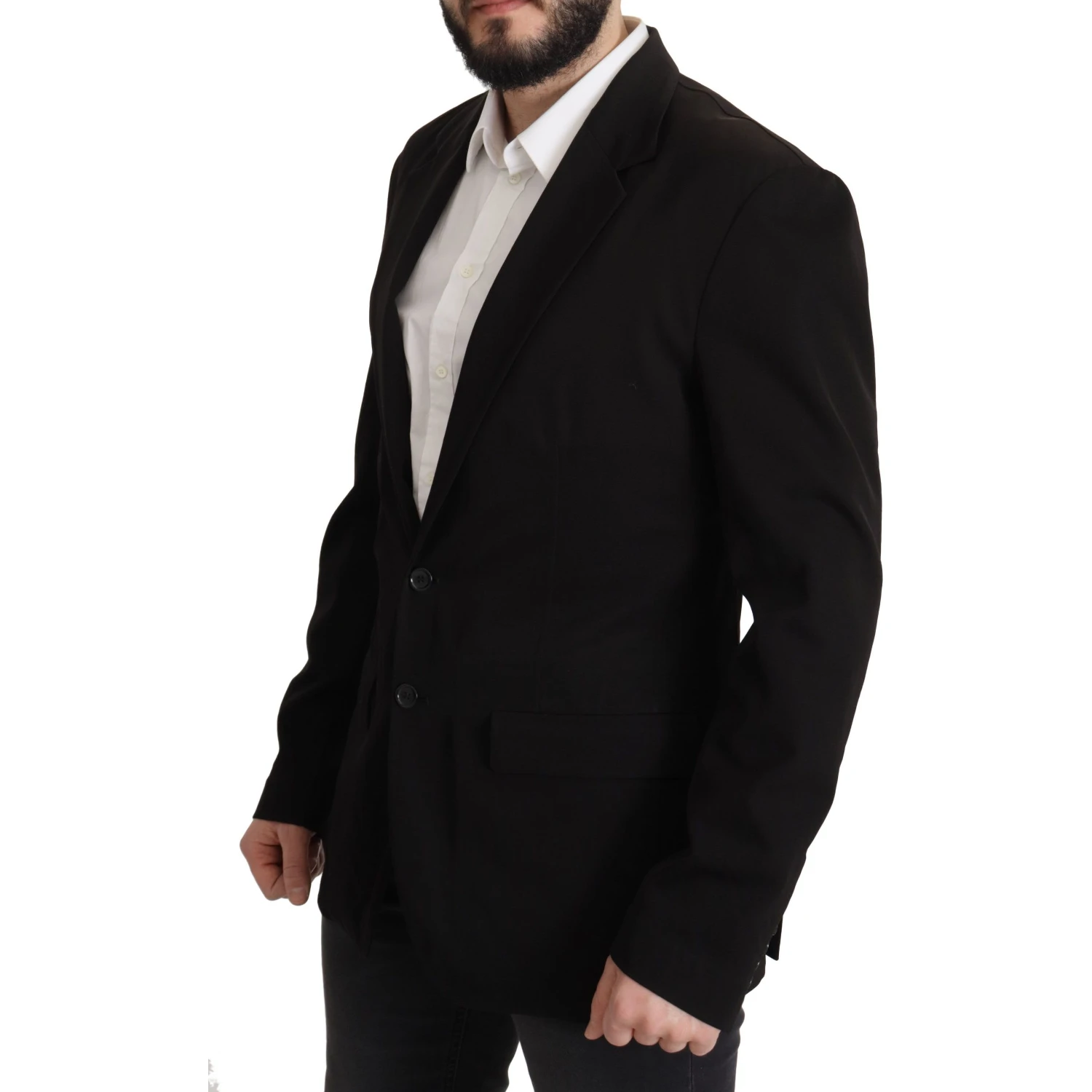 Black Wool Single Breasted Coat Blazer