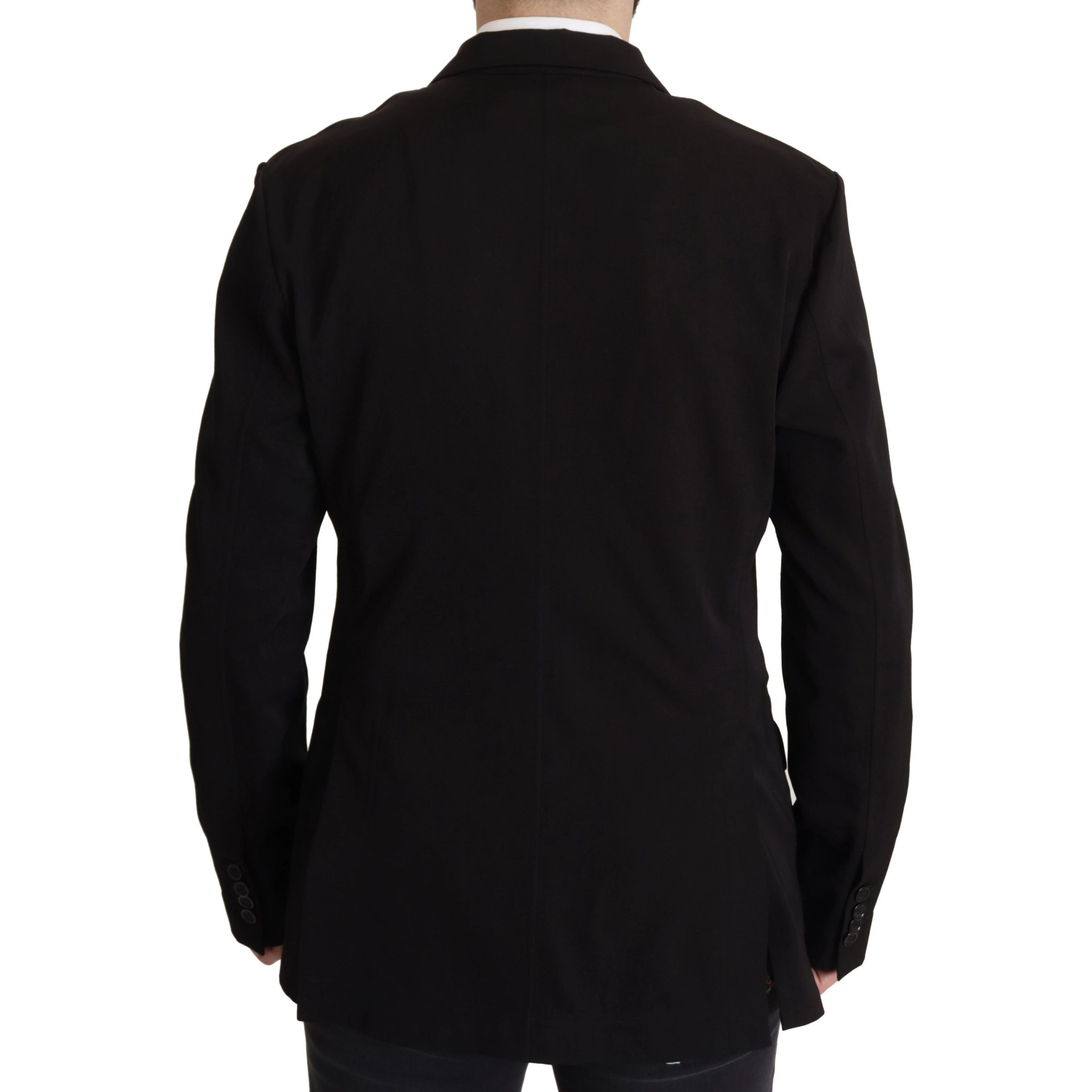 Black Wool Single Breasted Coat Blazer