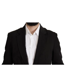 Black Wool Single Breasted Coat Blazer