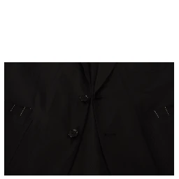 Black Cotton Single Breasted Blazer Jacket