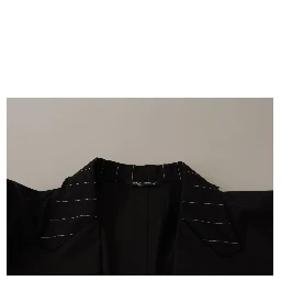 Black Cotton Single Breasted Blazer Jacket