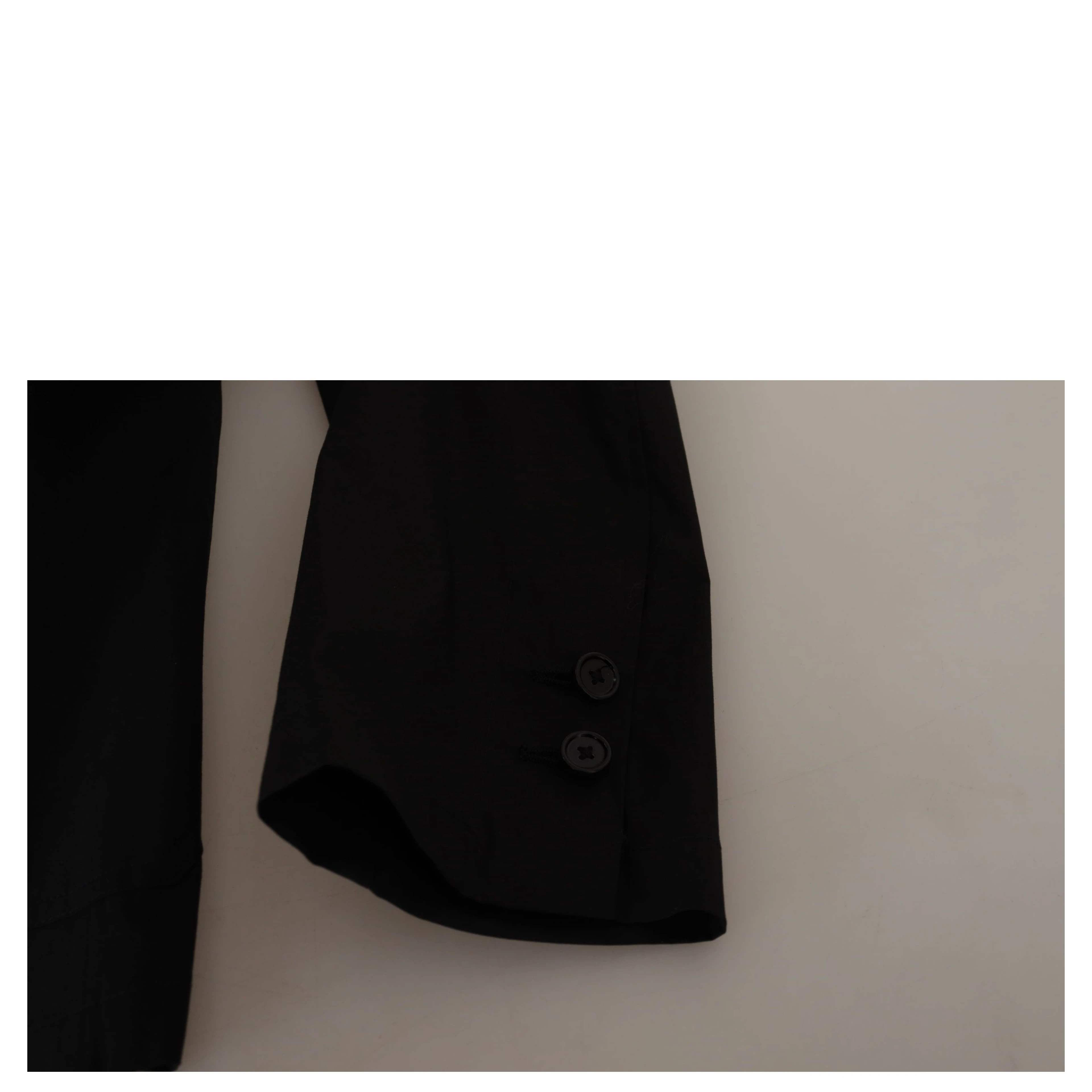 Black Cotton Single Breasted Blazer Jacket