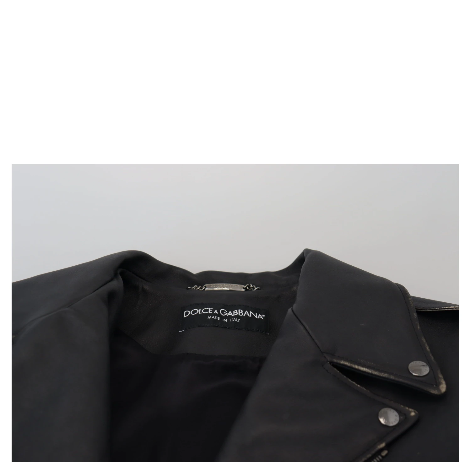 Black Leather Biker Coat Zipper Jacket