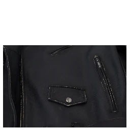 Black Leather Biker Coat Zipper Jacket