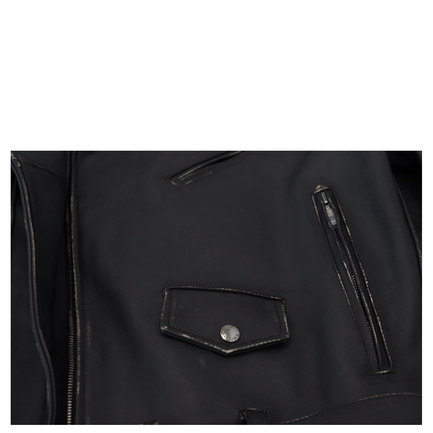 Black Leather Biker Coat Zipper Jacket