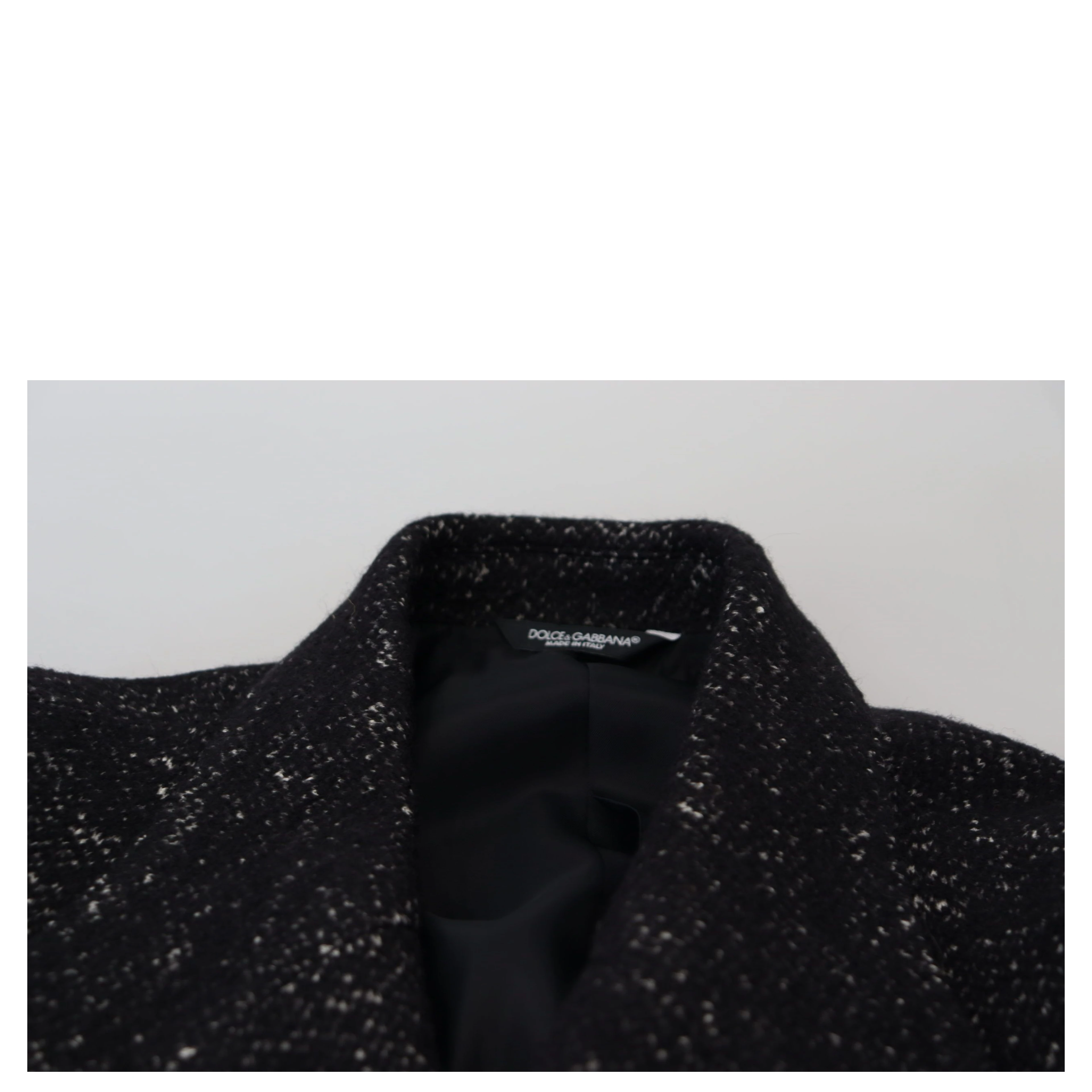 Black Wool Double Breasted Coat Men Jacket
