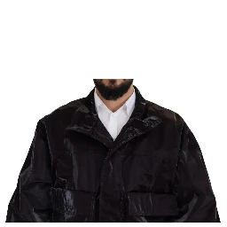 Bordeaux Nylon Collared Men Coat Jacket