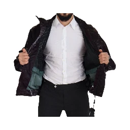 Bordeaux Nylon Collared Men Coat Jacket