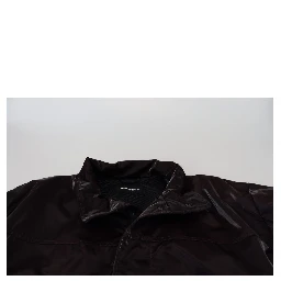 Bordeaux Nylon Collared Men Coat Jacket