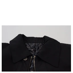 Black Wool Collared Full Zip Jacket
