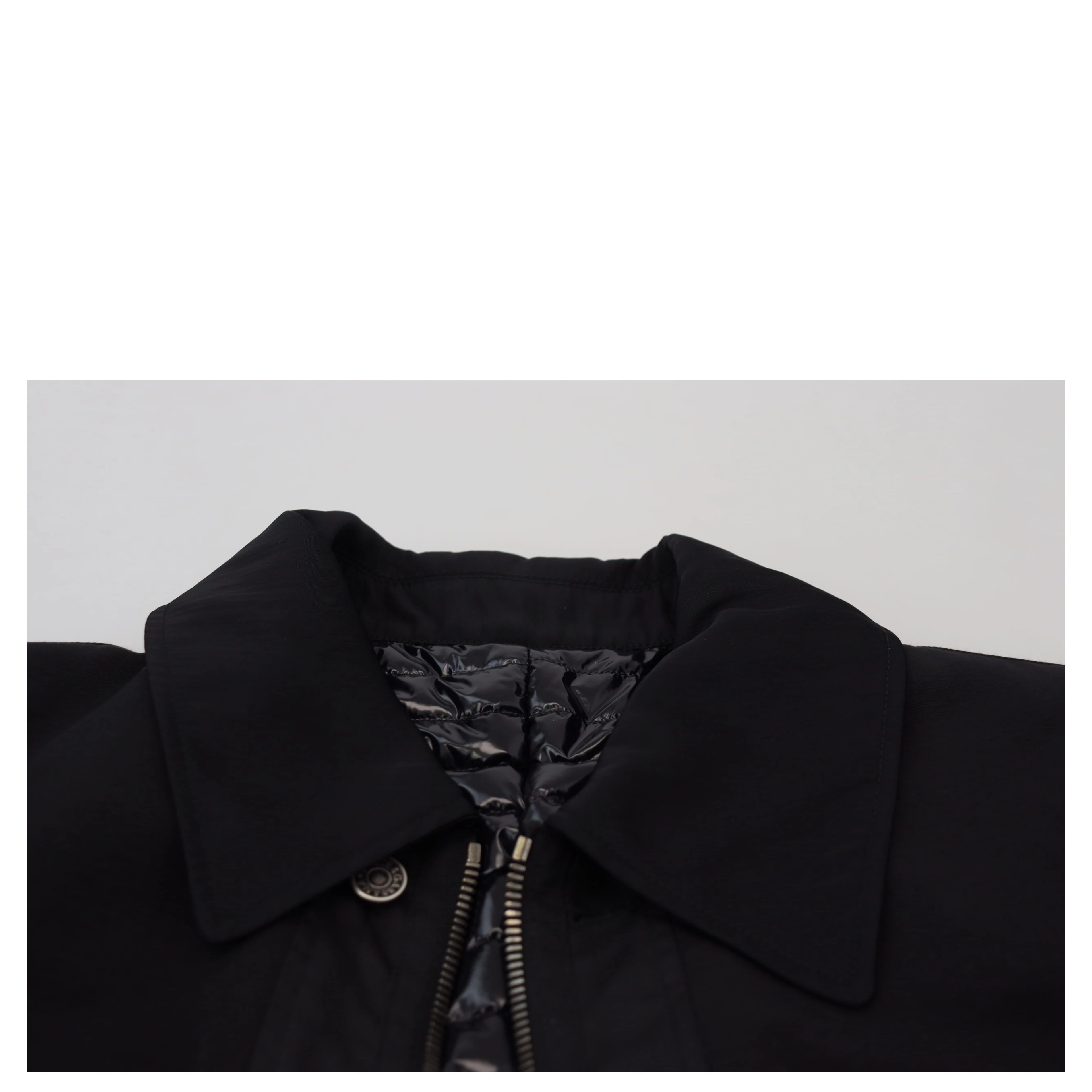 Black Wool Collared Full Zip Jacket