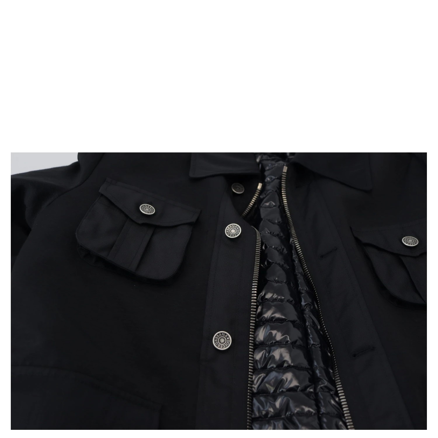 Black Wool Collared Full Zip Jacket