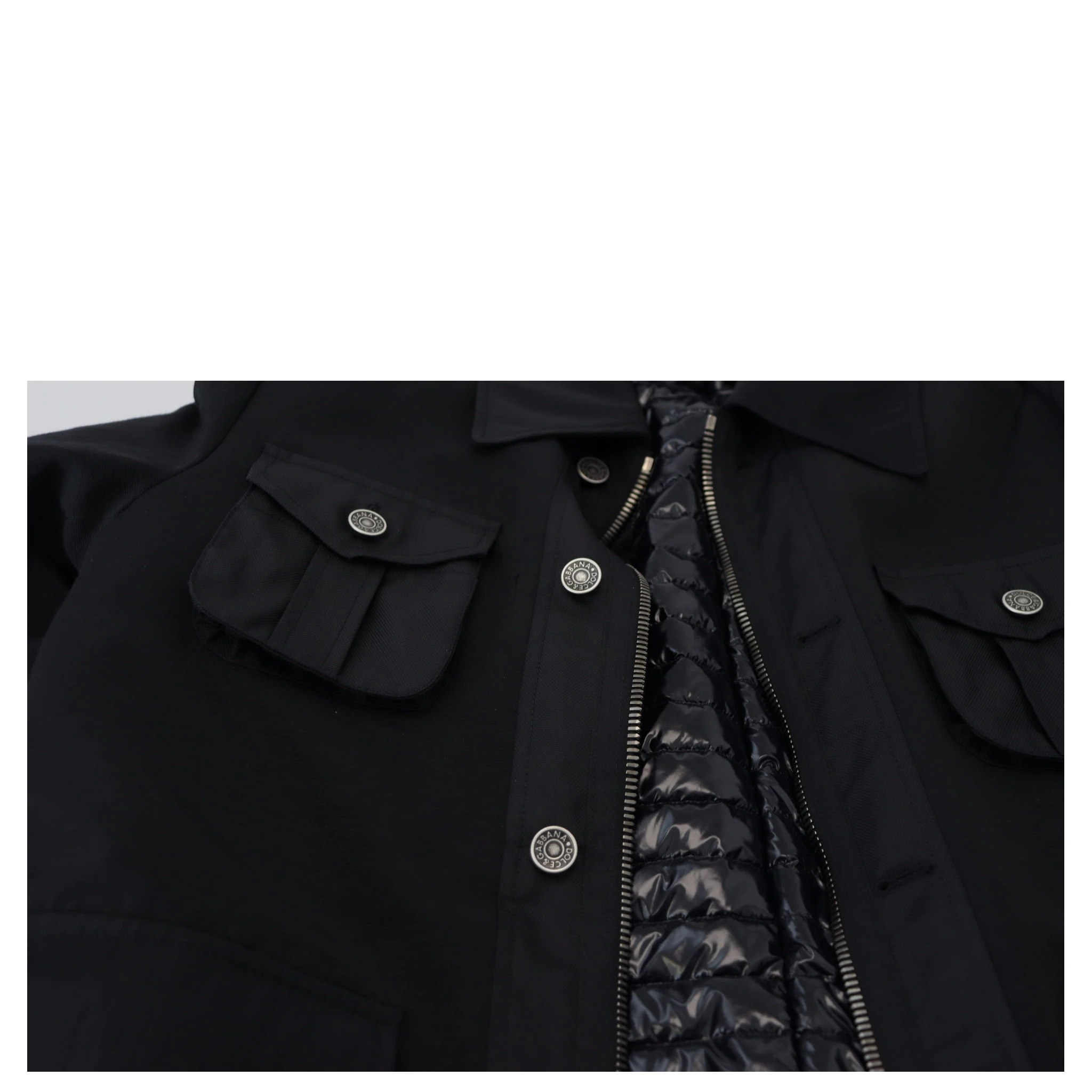 Black Wool Collared Full Zip Jacket