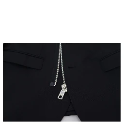 Black Wool Full Zip Long Sleeves Jacket