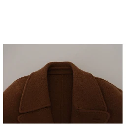 Brown Nylon Double Breasted Coat Jacket
