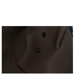 Brown Nylon Double Breasted Coat Jacket