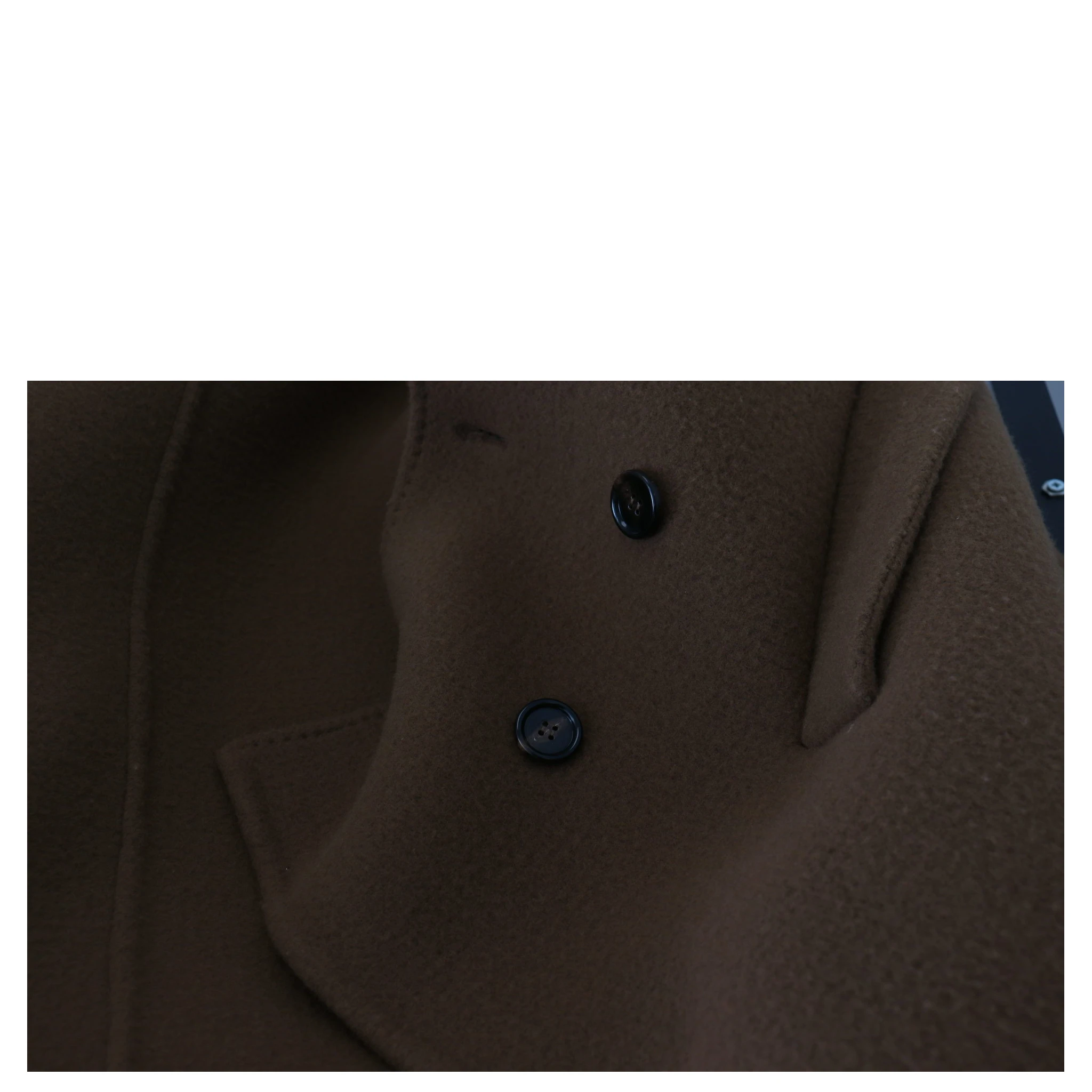 Brown Nylon Double Breasted Coat Jacket