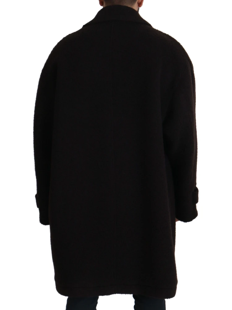 Black Alpaca Button Down Trench Coat Jacket alternative