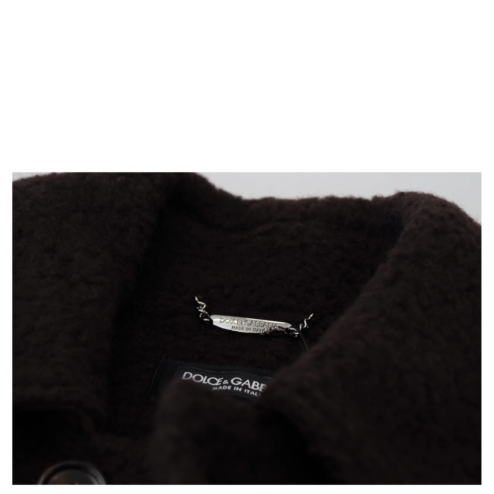 Black Alpaca Button Down Trench Coat Jacket