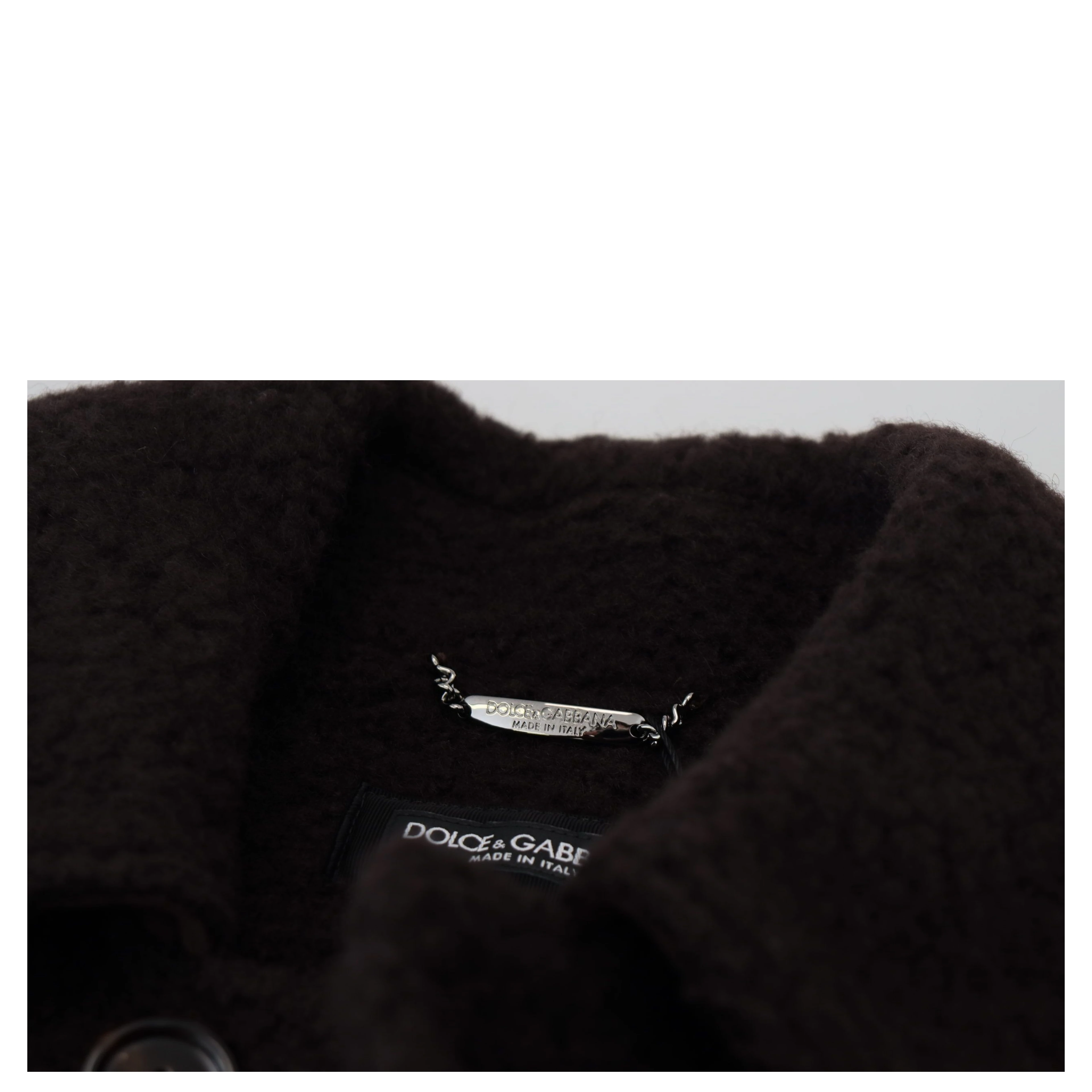 Black Alpaca Button Down Trench Coat Jacket