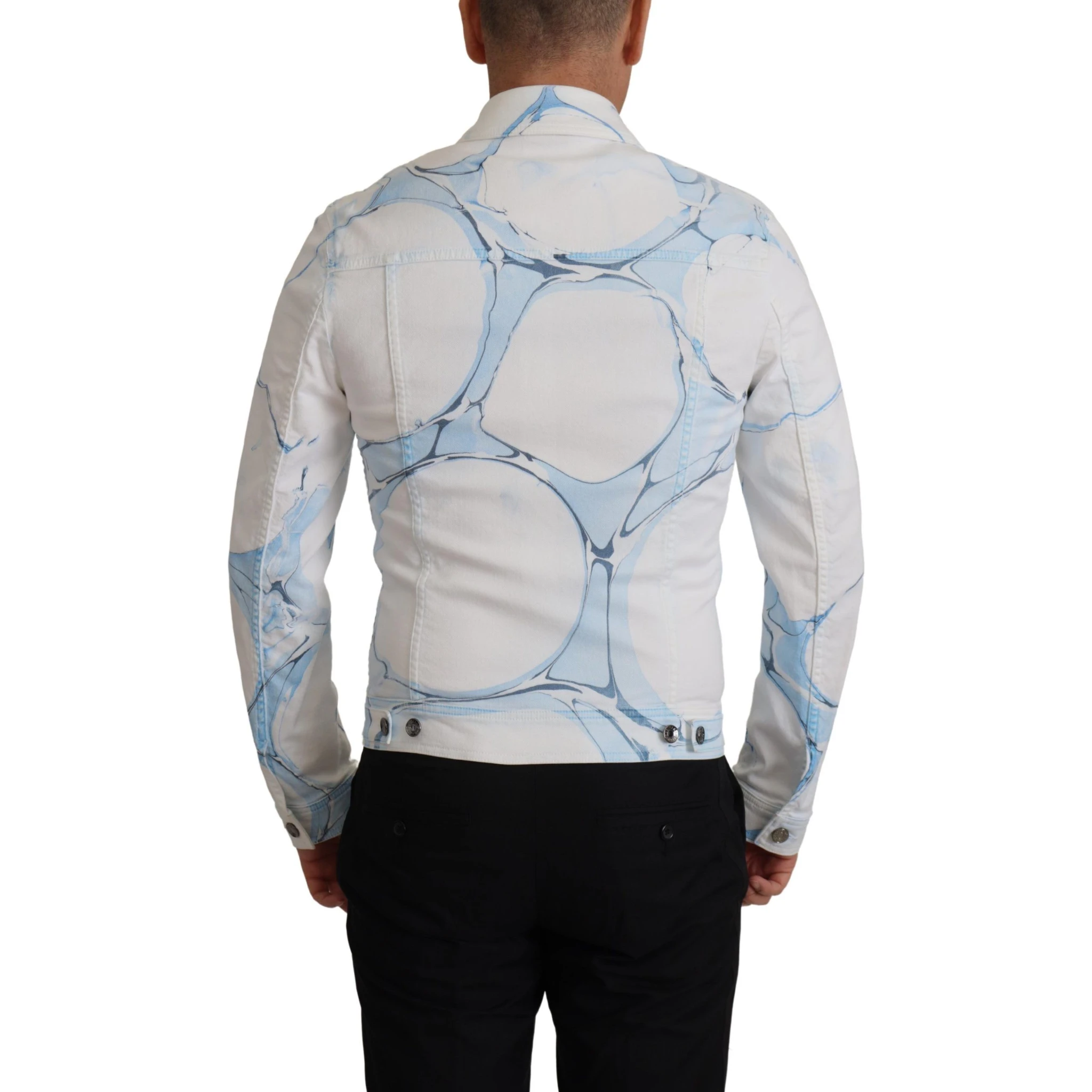 White Cotton Logo Embroidery Denim Jacket