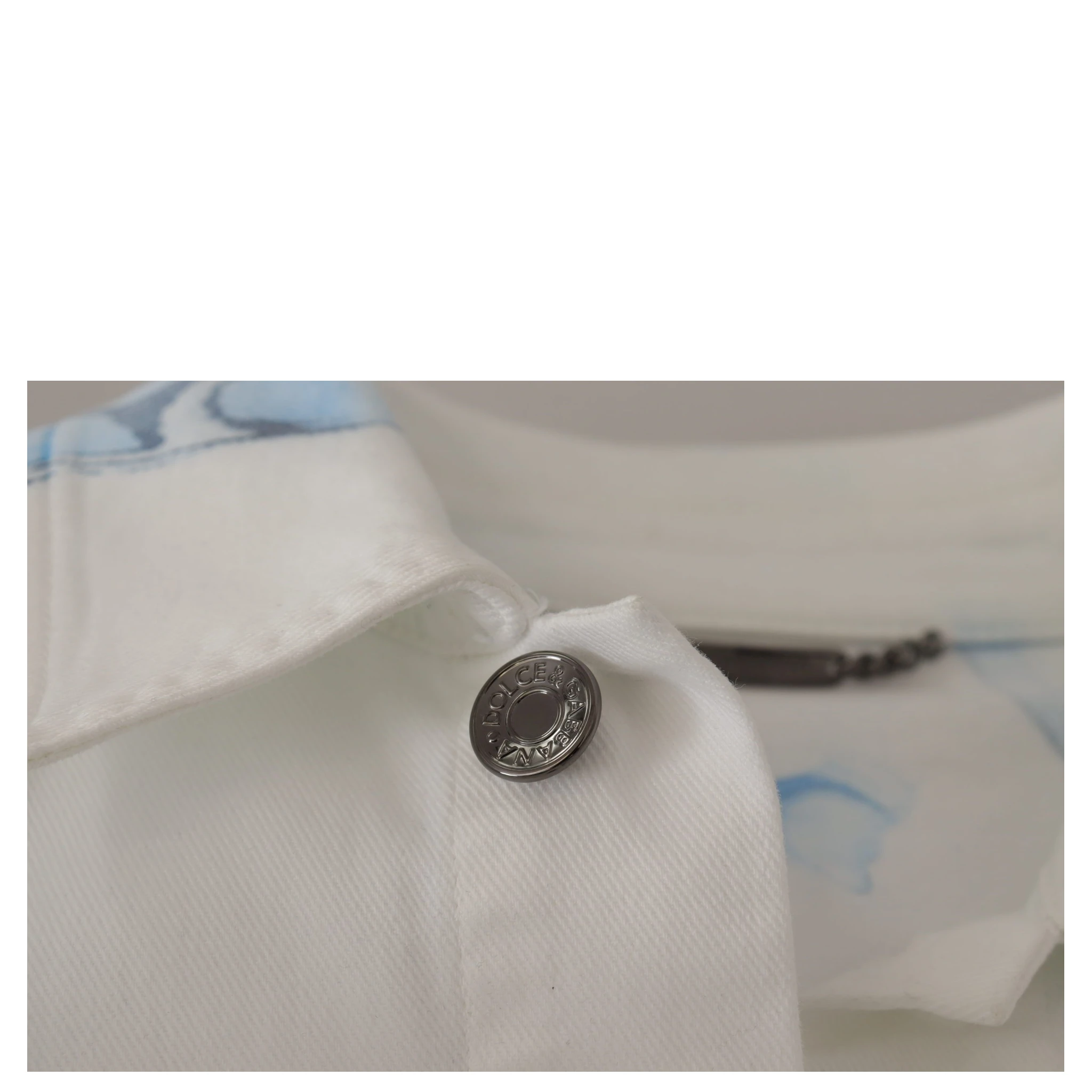 White Cotton Logo Embroidery Denim Jacket