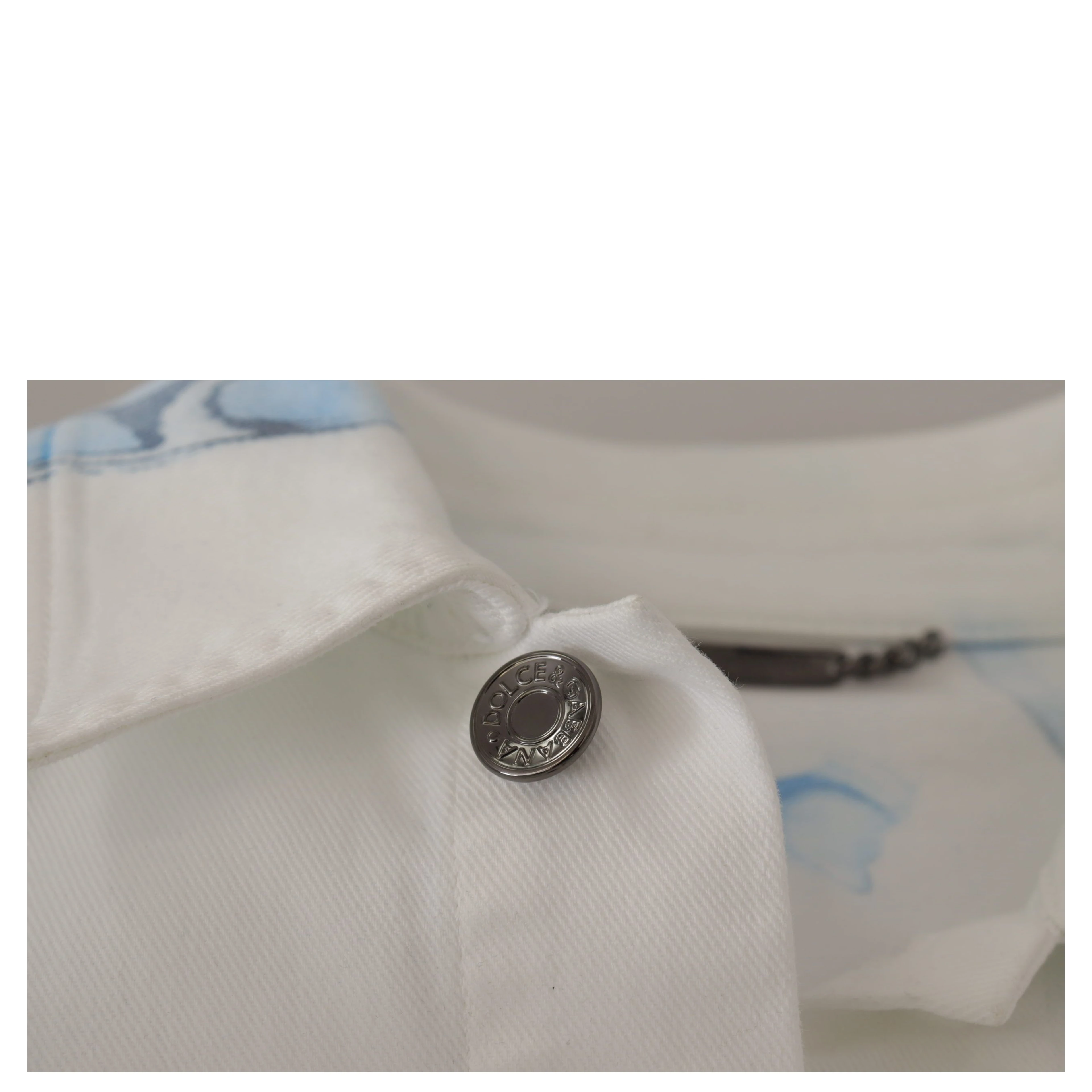 White Cotton Logo Embroidery Denim Jacket