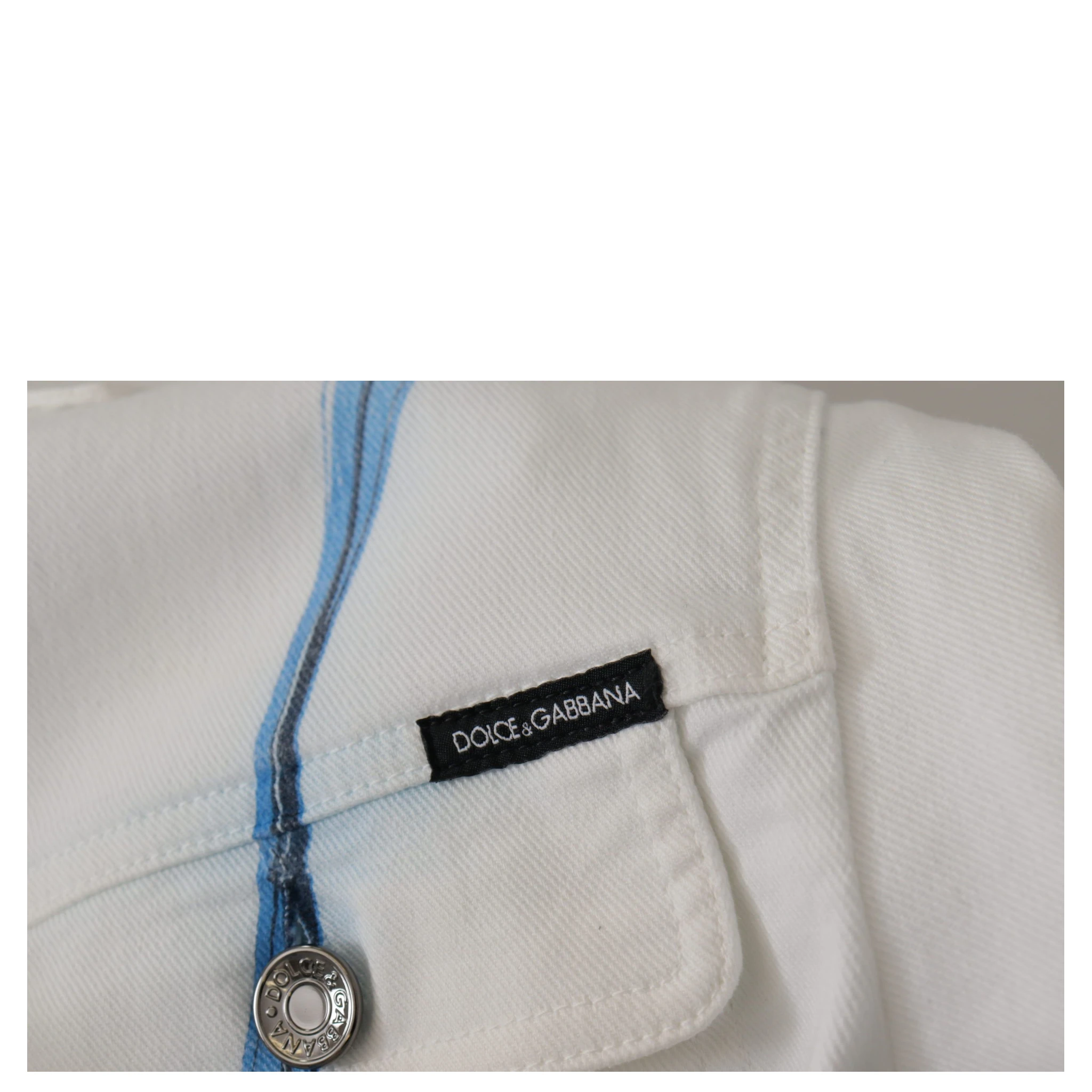 White Cotton Logo Embroidery Denim Jacket
