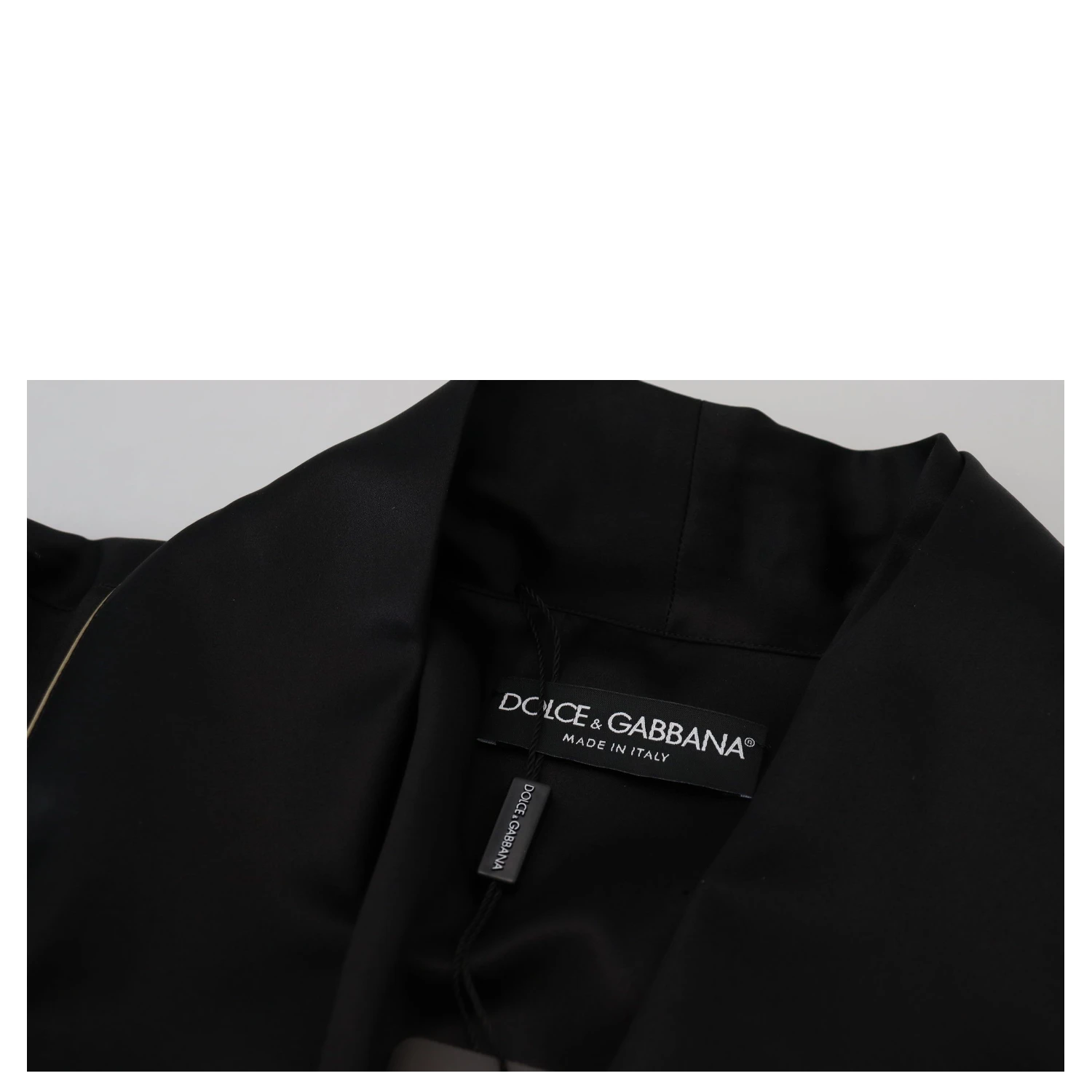 Black 100% Silk Robe Coat Wrap  Jacket