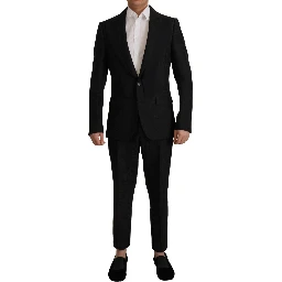 Black Polyester Formal 2 Piece MARTINI Suit