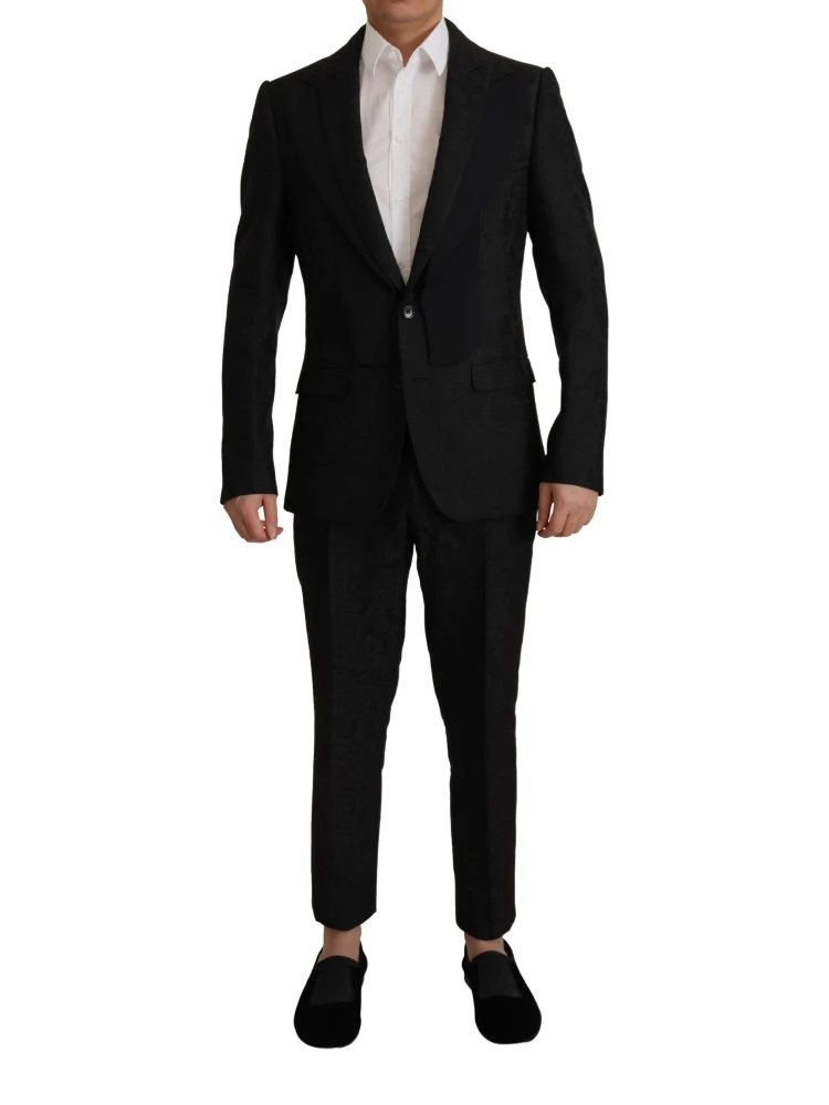 Black Polyester Formal 2 Piece MARTINI Suit