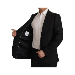 Black Polyester Formal 2 Piece MARTINI Suit