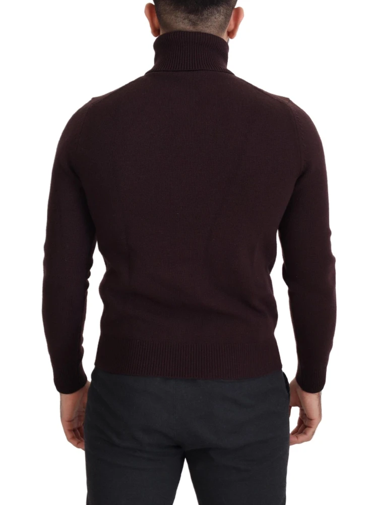 Brown Wool Turtle Neck Pullover Sweater alternative