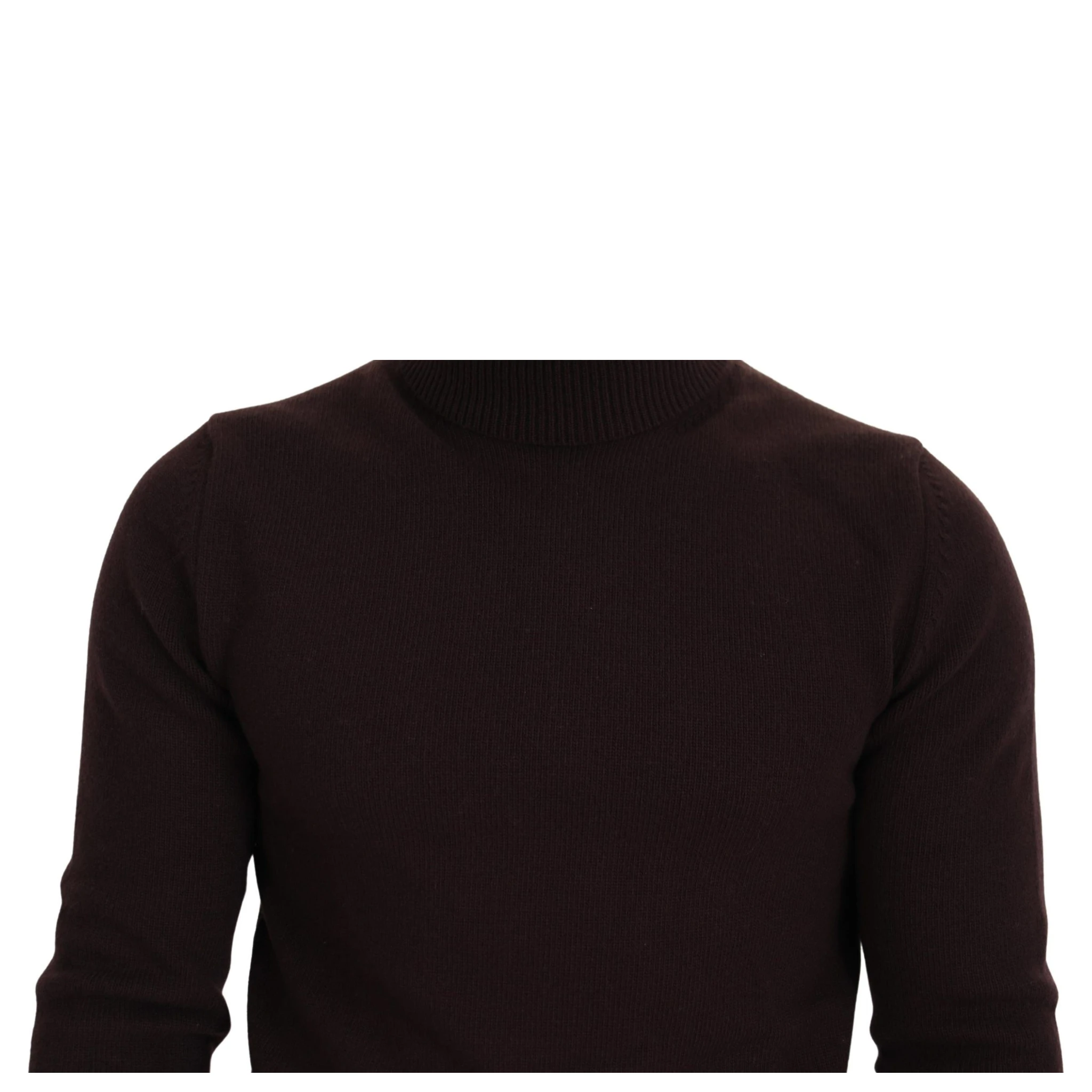 Brown Wool Turtle Neck Pullover Sweater