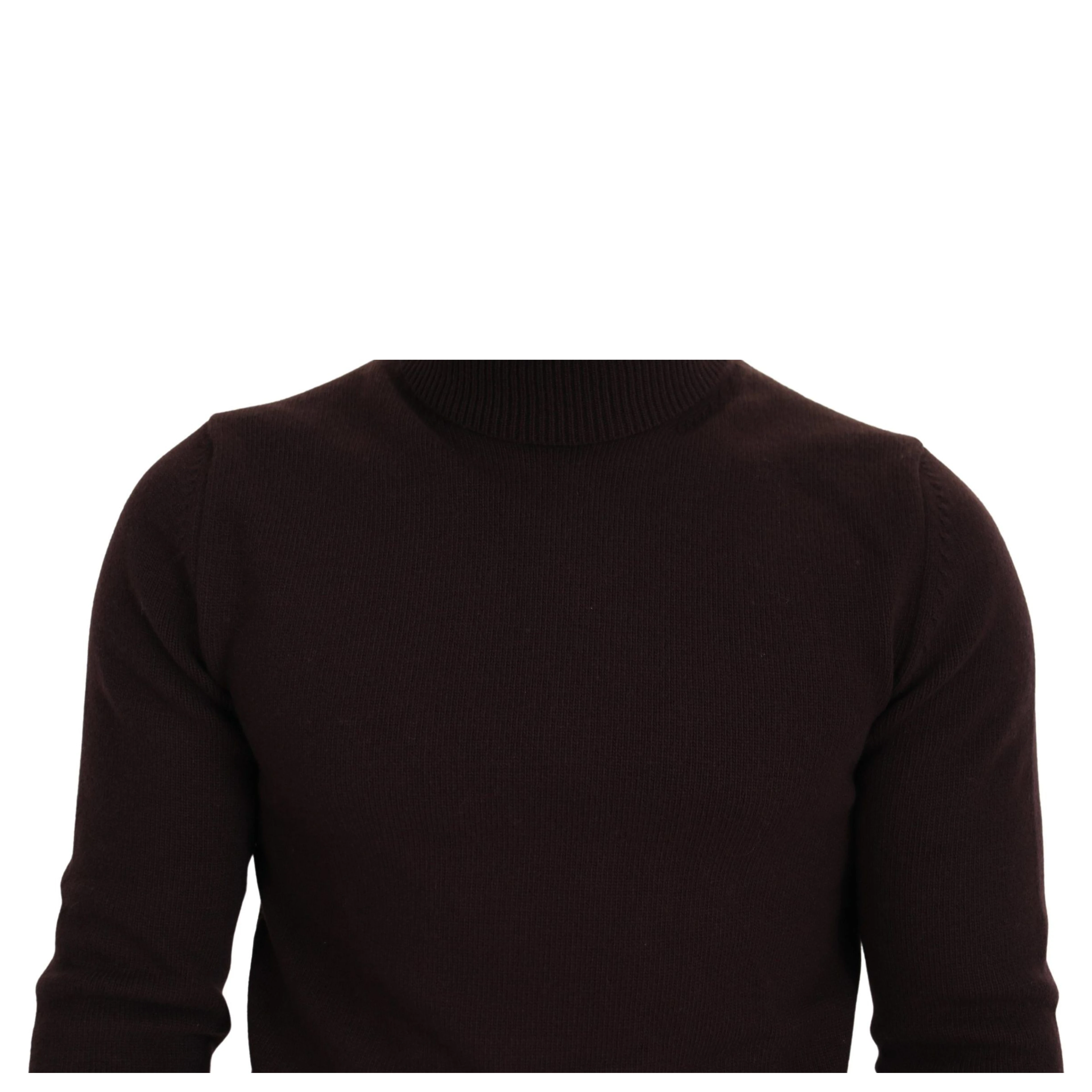 Brown Wool Turtle Neck Pullover Sweater