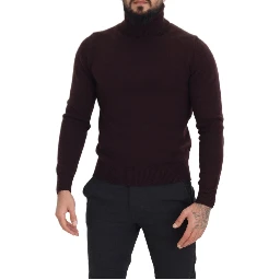 Brown Wool Turtle Neck Pullover Sweater