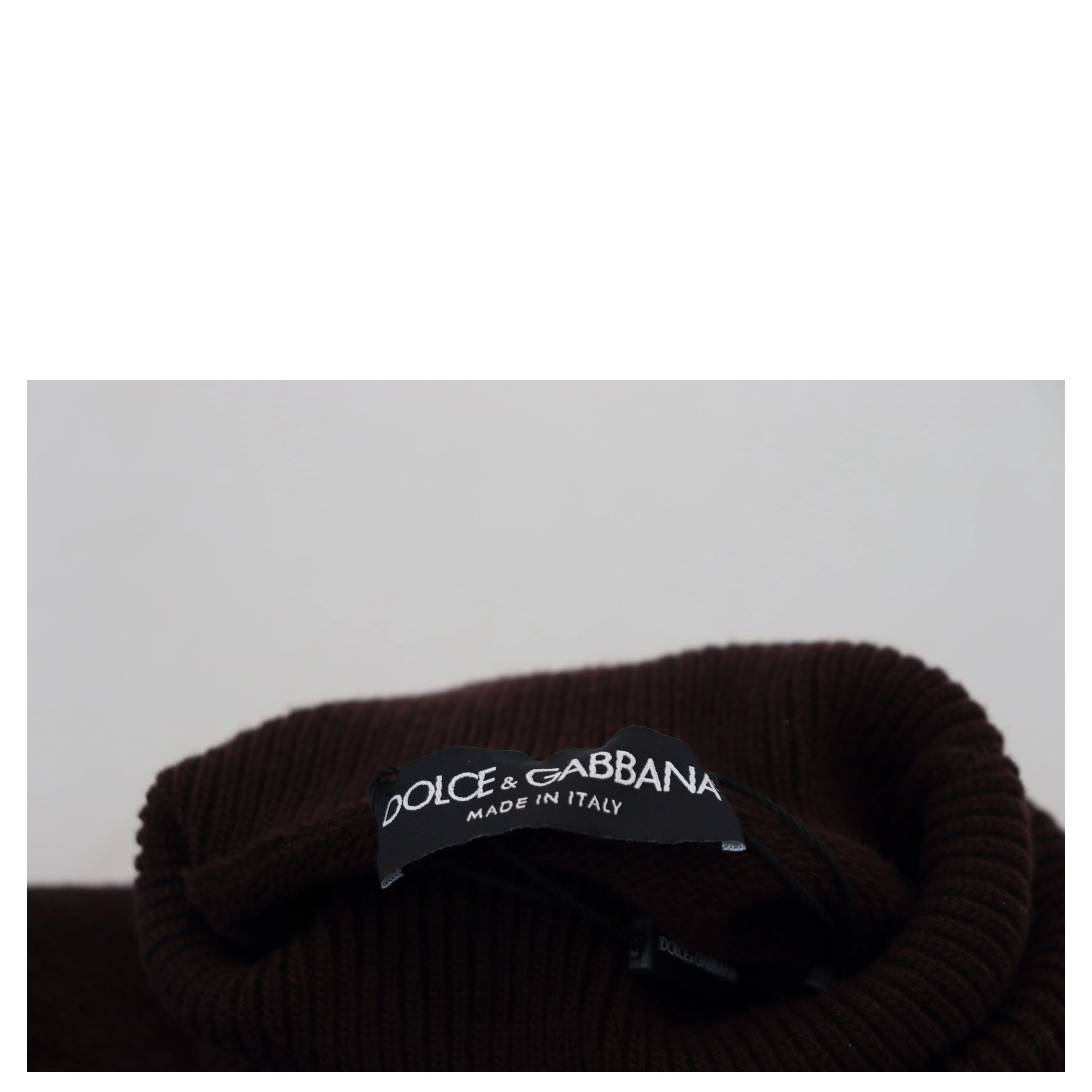 Brown Wool Turtle Neck Pullover Sweater
