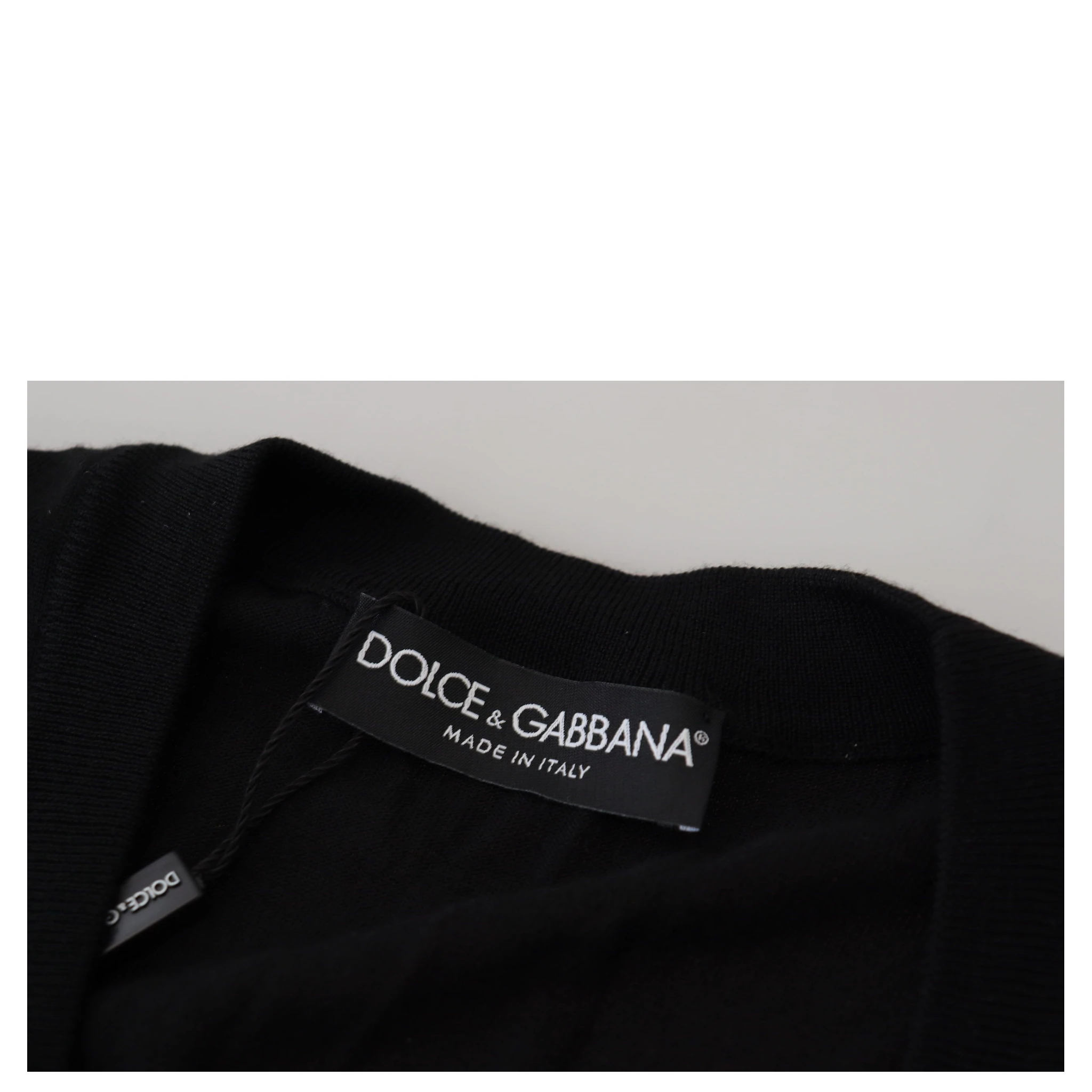 Black Wool Button Down Cardigan Sweater