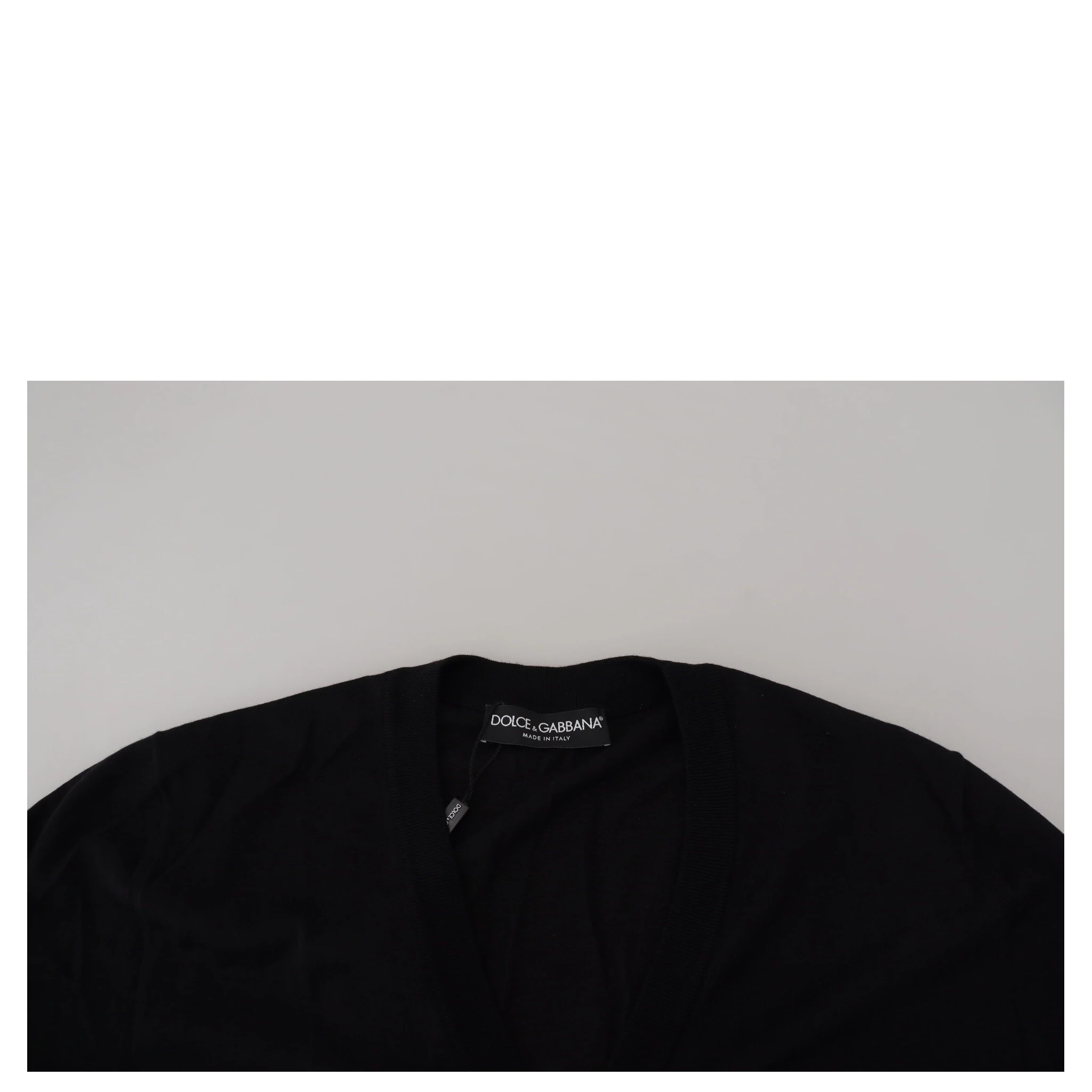 Black Wool Button Down Cardigan Sweater